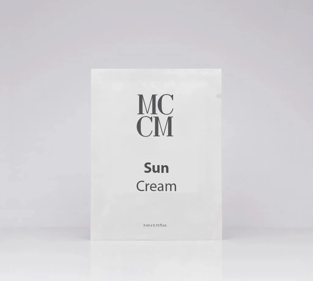 Studio product photo of SAMPLE - SUN CREAM 50+ 3ML - MCCM